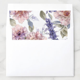 Lavender Peony Watercolor Floral Garden Envelope Liner