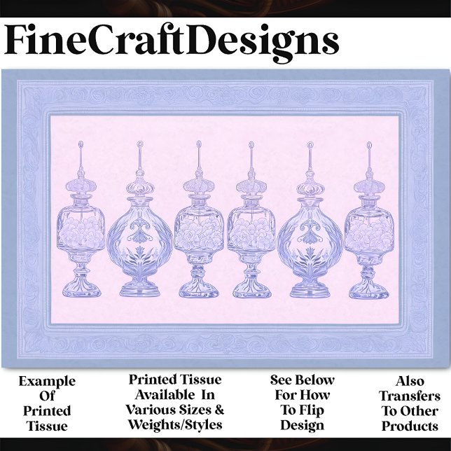 Lavender Perfume Bottles Decanters AD8 Decoupage Tissue Paper (Creator Uploaded)