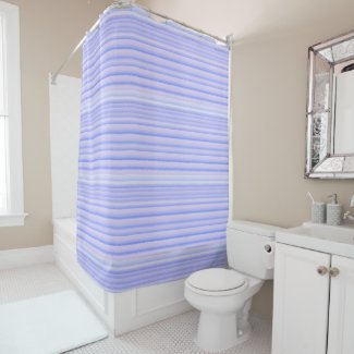 Lavender Periwinkle Arty Stripe Shower Curtain