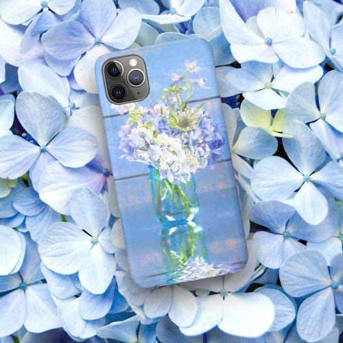 Lavender  Periwinkle Hydrangea Rustic Vase iPhone 11 Pro Max Case