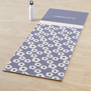Lavender Personalized Modern Retro Floral Pattern  Yoga Mat