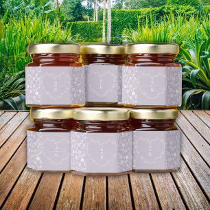 Lavender Personalized Monogram Wedding Honey Jar Favors