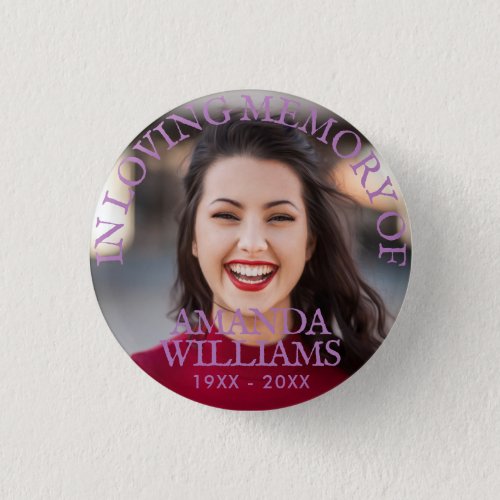 Lavender  Personalized Photo Memorial Button