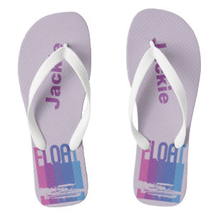 Lavender Personalized Pontoon Boat Flip Flops