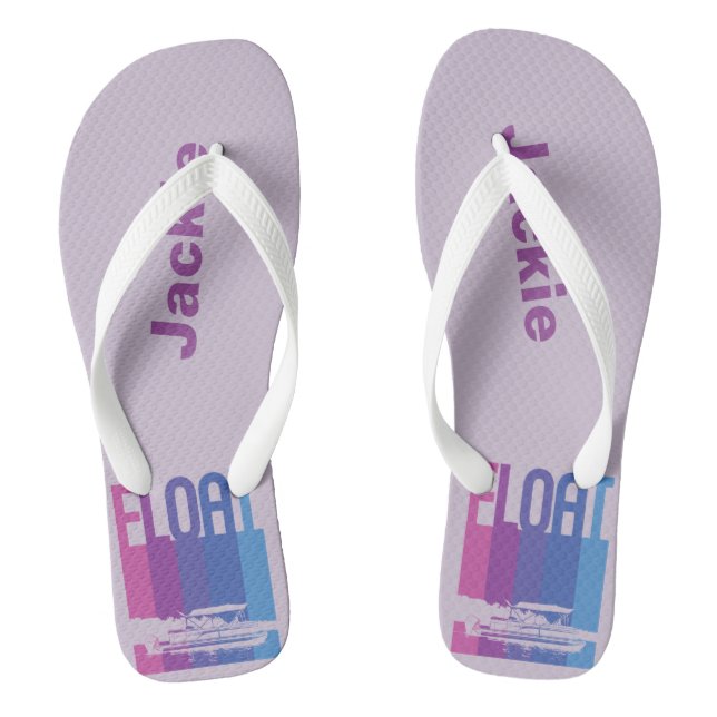 Lavender Personalized Pontoon Boat Flip Flops (Footbed)