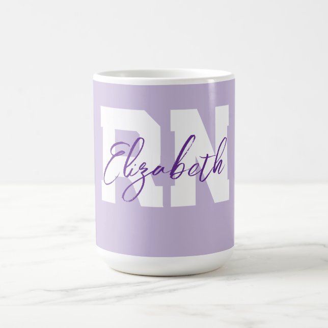 Lavender Personalized RN  Coffee Mug (Center)