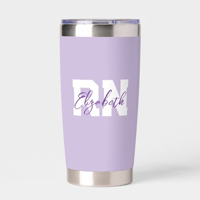 Lavender Personalized RN Tumbler (Front)
