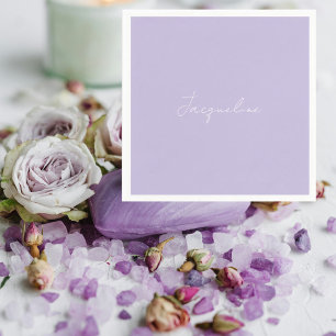 Lavender Personalized Script Shower Cocktail  Napkins