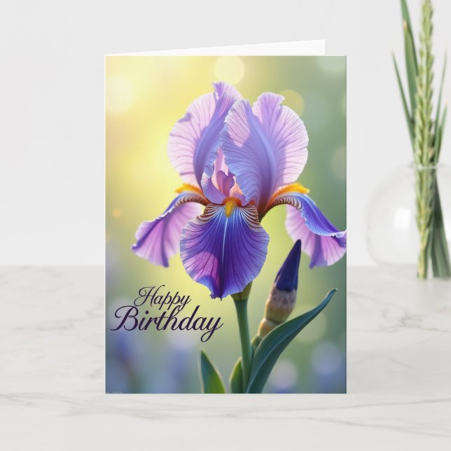 Lavender Petal Birthday Card (Front)