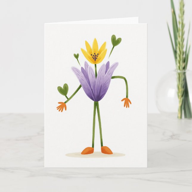 Lavender Petals Flower Card (Front)