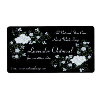 Lavender Phlox Blossoms and Vines Handmade Soap Label