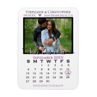 Lavender Photo Calendar Save Our Date Wedding