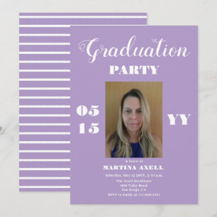 Lavender Photo Graduation Party Invitation
