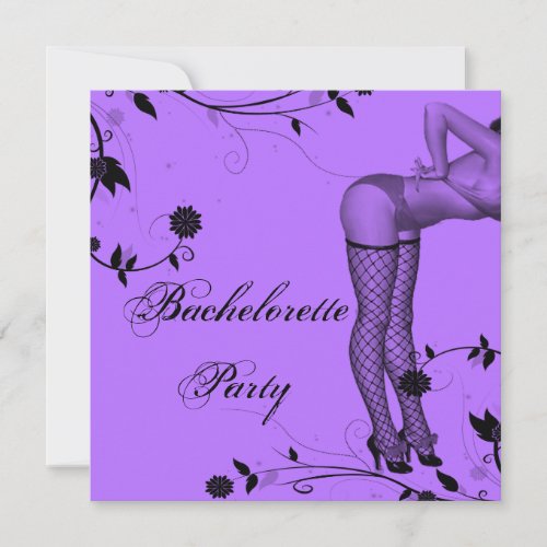 Lavender Pin Up Bachelorette Party Invitation