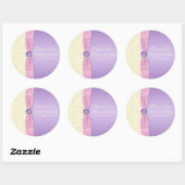 Lavender, Pink, and Ivory 3" Round Sticker (Sheet)