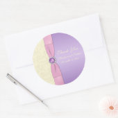 Lavender, Pink, and Ivory 3" Round Sticker (Envelope)