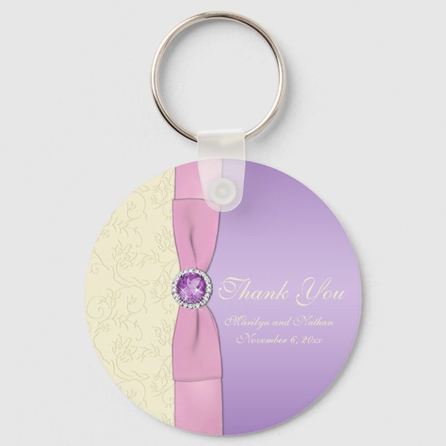 Lavender, Pink, and Ivory Keychain (Front)