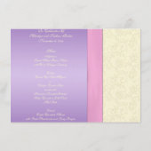 Lavender, Pink, and Ivory Menu Card (Back)