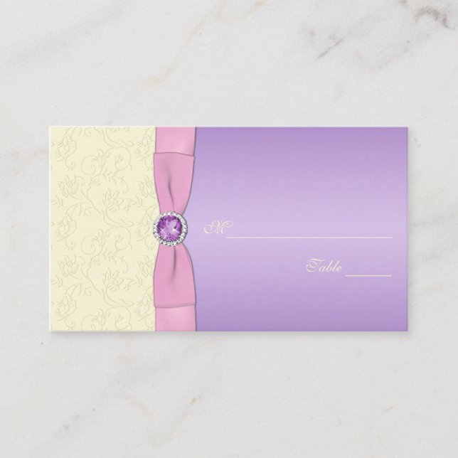 Lavender, Pink, and Ivory Placecards (Front)