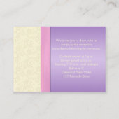 Lavender, Pink and Ivory Reception Card (Back)