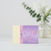 Lavender, Pink and Ivory Reception Card (Standing Front)