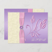 Lavender, Pink and Ivory RSVP Card (Front/Back)