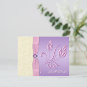 Lavender, Pink and Ivory RSVP Card (Standing Front)