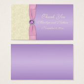 Lavender, Pink, and Ivory Wedding Favor Tag (Front & Back)