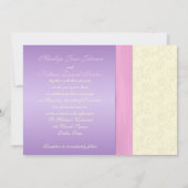 Lavender, Pink and Ivory Wedding Invitation (Back)