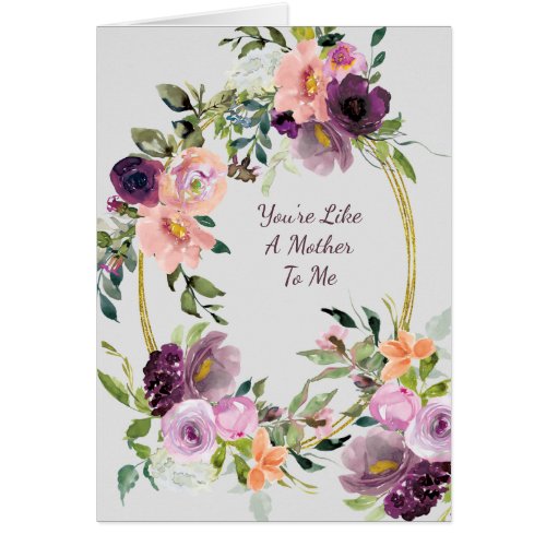 Lavender Pink Bouquet Oval Frame Mothers Day Card