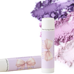 Lavender pink bow Baby Shower Lip Balm