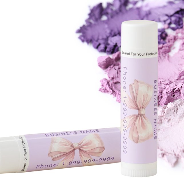 Lavender pink bow business logo lip balm (Creator Uploaded)