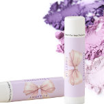 Lavender pink bow SWEET 16 Lip Balm<br><div class="desc">A lavender,  violet colored background,  decorated with a pink bow. Purple text.  Personalize and add a name.</div>