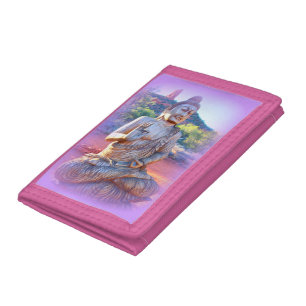 lavender pink buddha trifold wallet