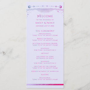 Lavender Pink Celestial Wedding Ceremony Program