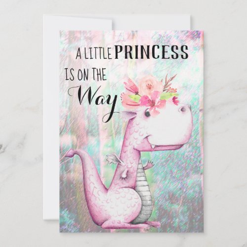 *~* Lavender Pink Dragon Baby Girl Baby Shower Invitation