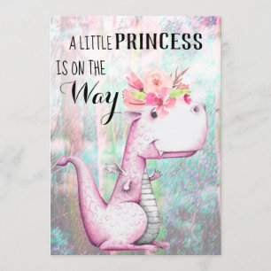 *~* Lavender Pink Dragon Baby Girl Baby Shower Invitation
