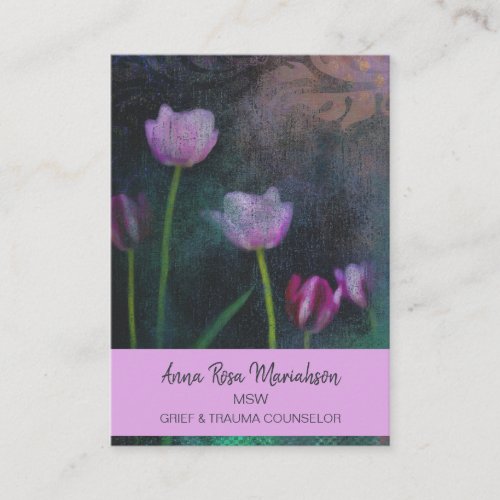  Lavender Pink Gray Tulip Vintage Grunge Shabby Business Card