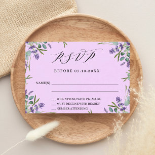 Lavender pink greenery wedding response RSVP