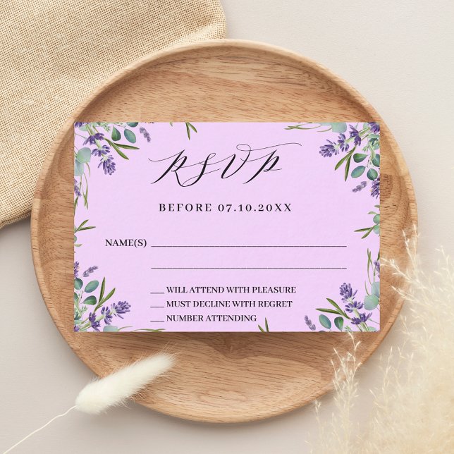 Lavender pink greenery wedding response RSVP (Creator Uploaded)