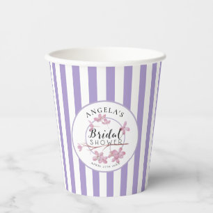 Lavender Pink Lilac Blossom Bridal Shower Paper Cups