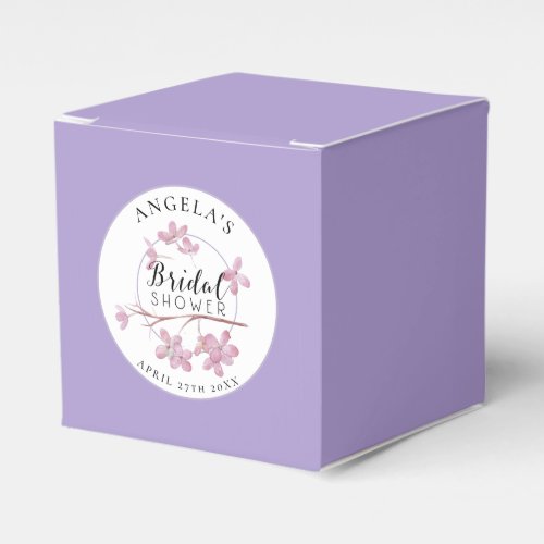 Lavender Pink Lilac Stripes Bridal Shower  Favor Boxes