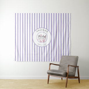 Lavender Pink Lilac Stripes Bridal Shower Tapestry
