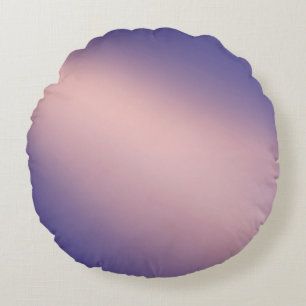 Lavender & Pink Monochrome ombre moonlight  Round Pillow