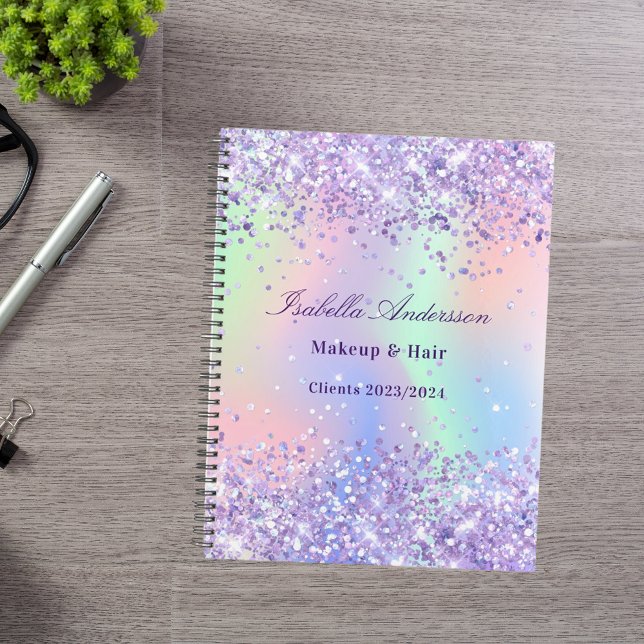 Lavender pink name holographic business planner (Creator Uploaded)