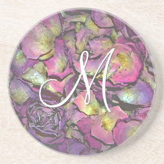 Lavender Pink Rose Petals Watercolor Drink Coaster