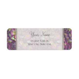 Lavender Pink Rose Petals Watercolor Label