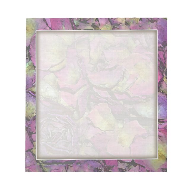 Lavender Pink Rose Petals Watercolor Notepad (Front)