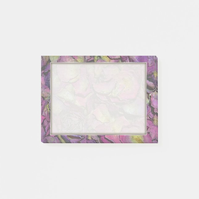 Lavender Pink Rose Petals Watercolor Post-it Notes (Front)