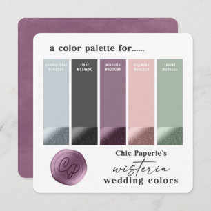Lavender & Pink Spring Wedding Color Palette Card
